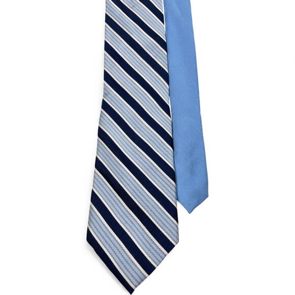 Tommy Hilfiger Silk Tie Striped Repp Blue Vintage 90's - Picture 1 of 6